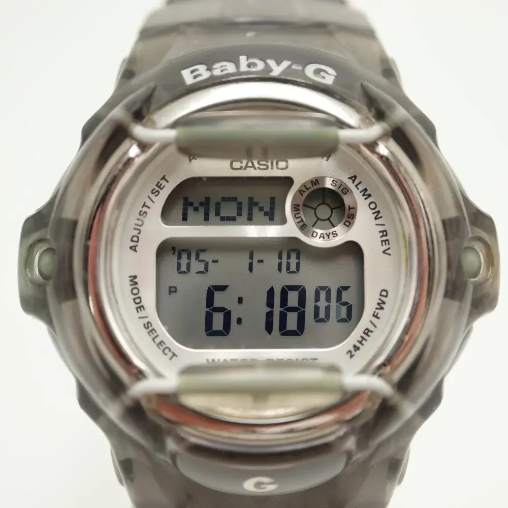 Casio Baby G Shock Clear Gray 43mm Digital Watch Animal BG169R w New Battery